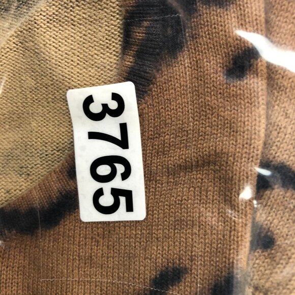 Chaps Womens Knit Sweater Large Brown Tiger Keyhole Neck 100% Cotton Preppy - Picture 11 of 12